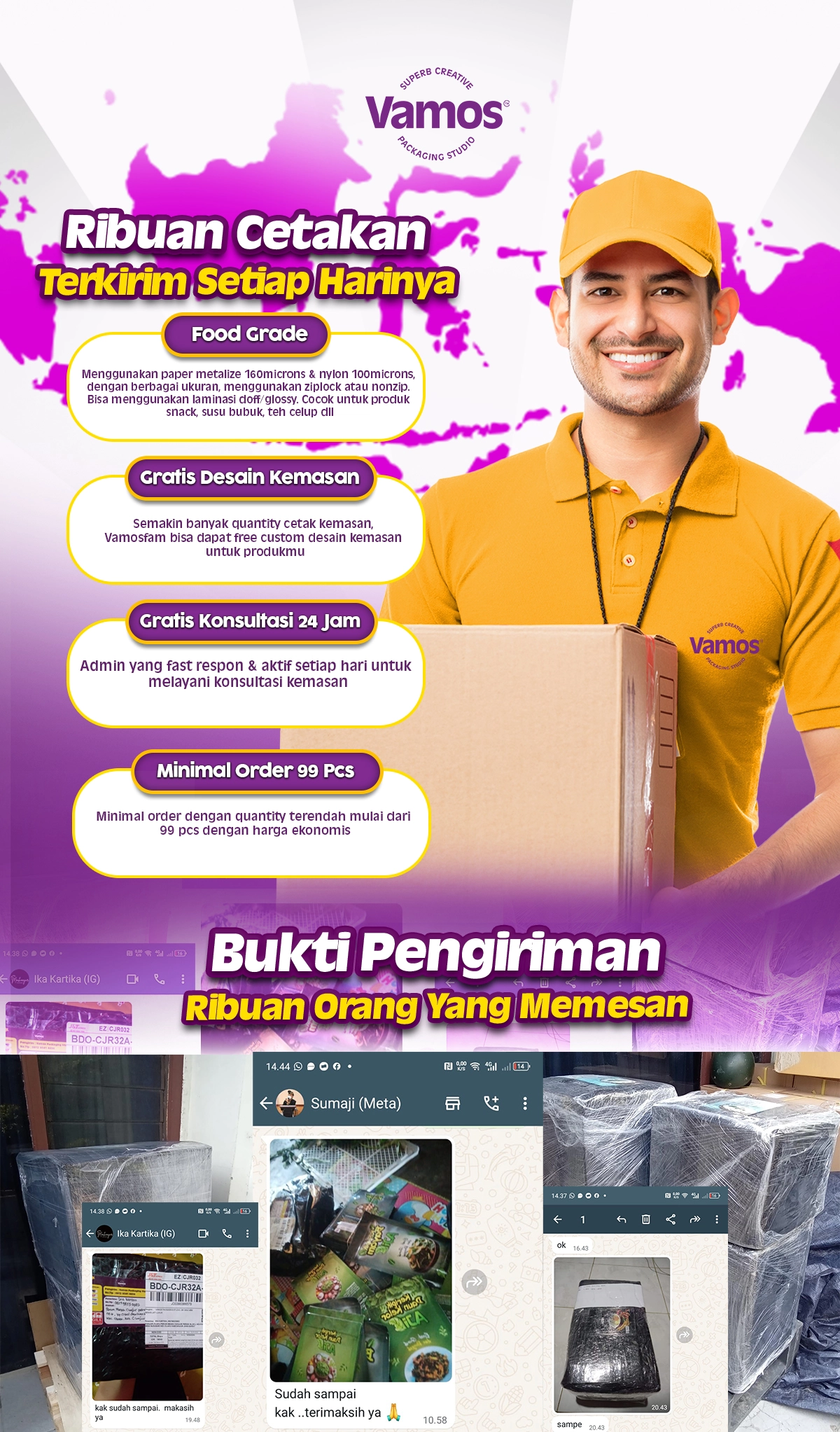 ribuan kemasan siap kirim
